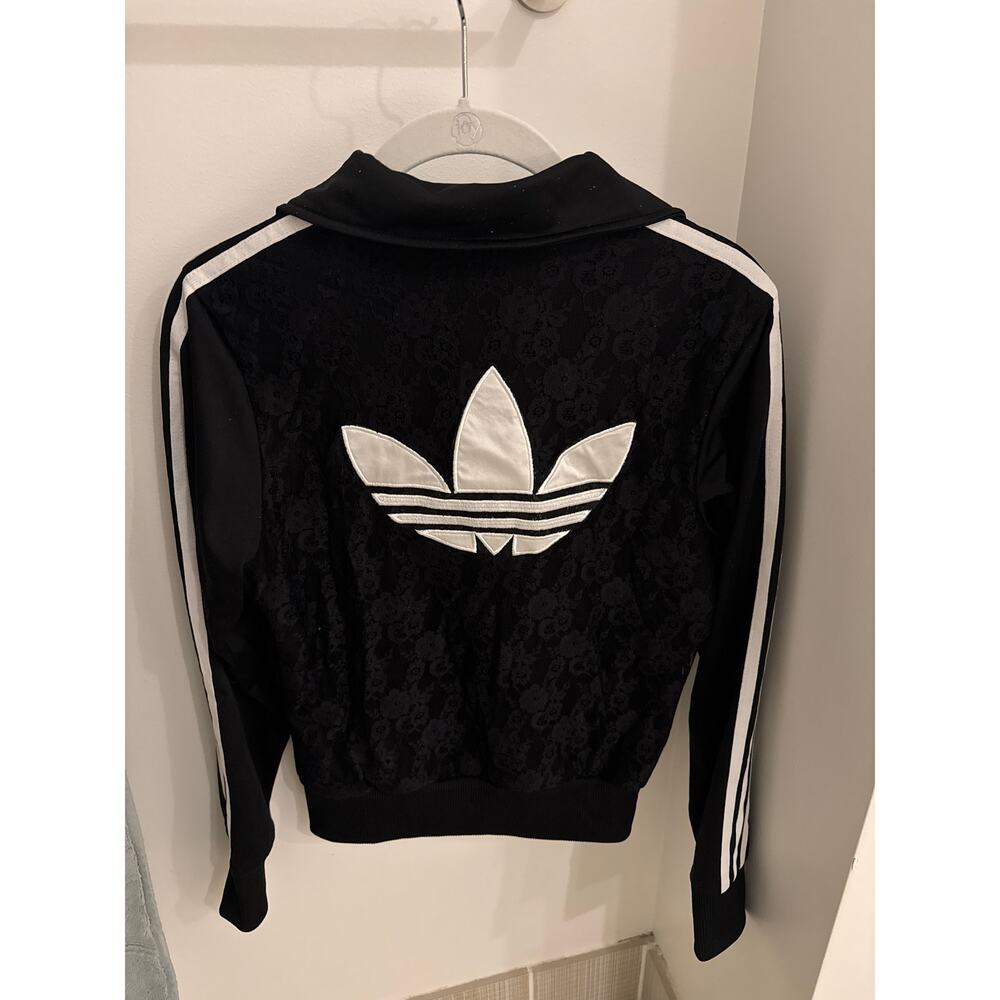 Adidas Black Track Jacket floral lace
